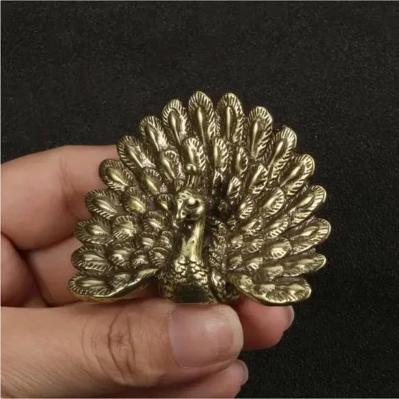 Brass Peacock Figurine - Picture 5 of 7